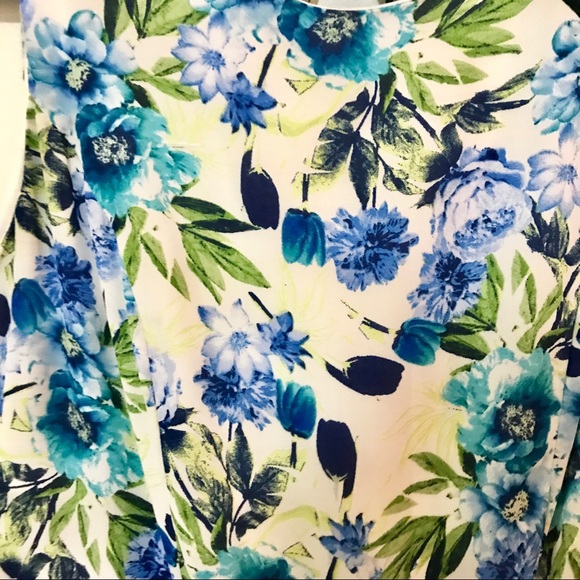 Forever 21 Blue and White Floral Fit & Flare Dress - Picture 4 of 4